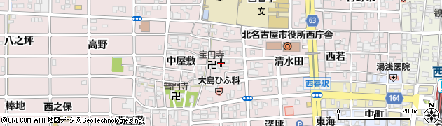 愛知県北名古屋市西之保（東屋敷）周辺の地図