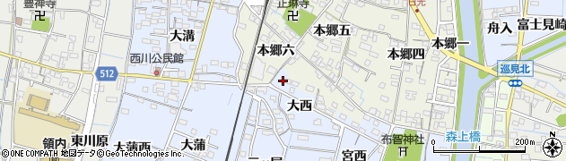 愛知県稲沢市祖父江町本甲大西26周辺の地図