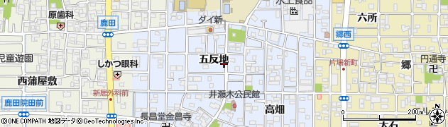 愛知県北名古屋市井瀬木五反地周辺の地図
