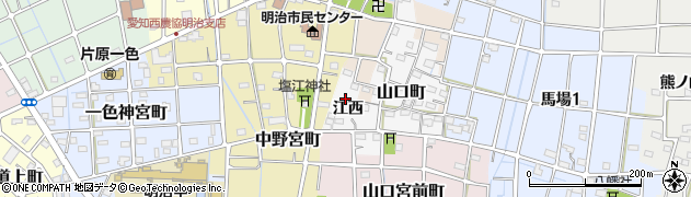 愛知県稲沢市山口町江西周辺の地図
