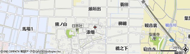 愛知県稲沢市法花寺町漆畑周辺の地図