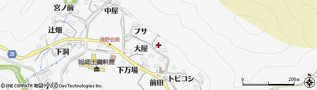 愛知県豊田市浅谷町ブサ周辺の地図