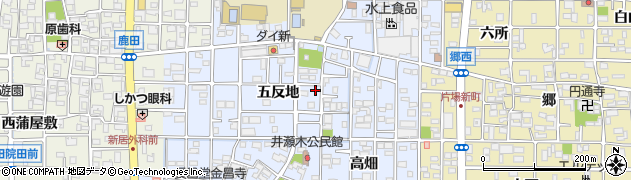 愛知県北名古屋市井瀬木五反地58周辺の地図