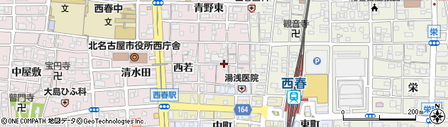 愛知県北名古屋市西之保（南若）周辺の地図