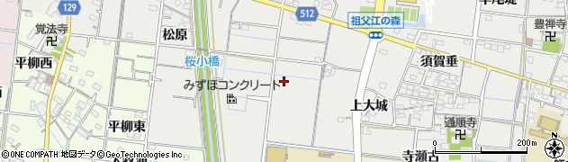 愛知県稲沢市祖父江町桜方（四城）周辺の地図
