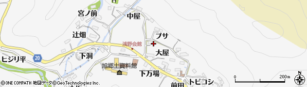 愛知県豊田市浅谷町大屋522周辺の地図