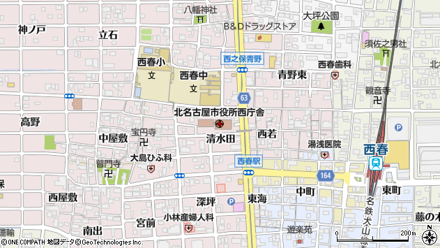 〒481-0000 愛知県北名古屋市（以下に掲載がない場合）の地図