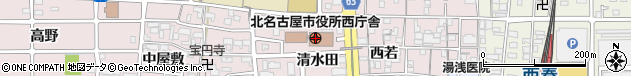 愛知県北名古屋市周辺の地図