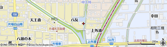 愛知県北名古屋市片場（堤外道南）周辺の地図