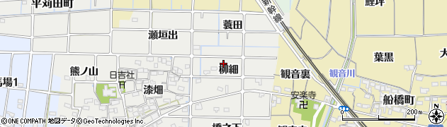 愛知県稲沢市法花寺町柳細周辺の地図