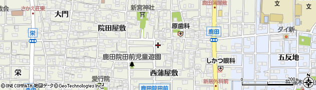 愛知県北名古屋市鹿田西蒲屋敷491周辺の地図