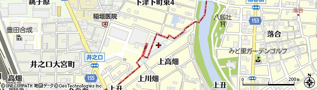 愛知県清須市下津町（北下河原）周辺の地図