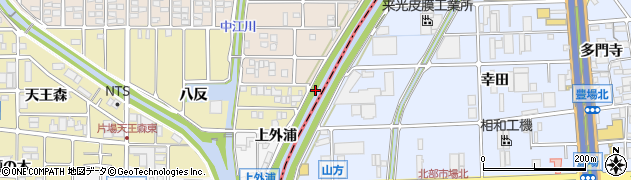 愛知県北名古屋市片場江向周辺の地図