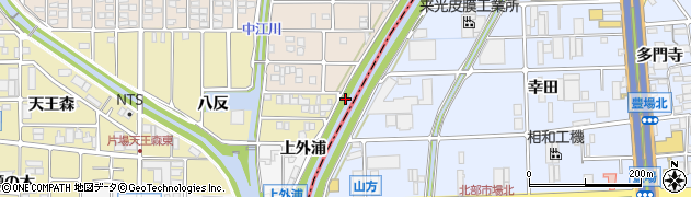 愛知県北名古屋市片場（江向）周辺の地図