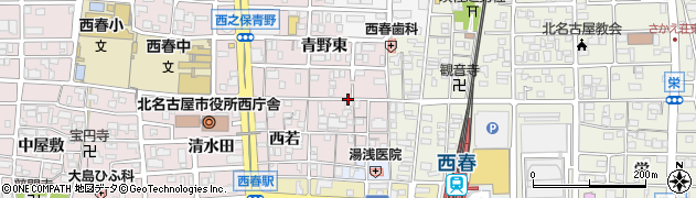 愛知県北名古屋市西之保（南若宮）周辺の地図