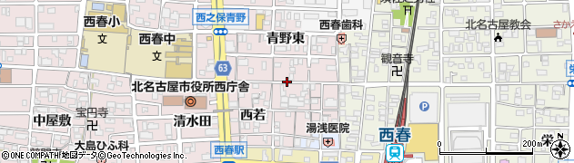愛知県北名古屋市西之保北若宮周辺の地図