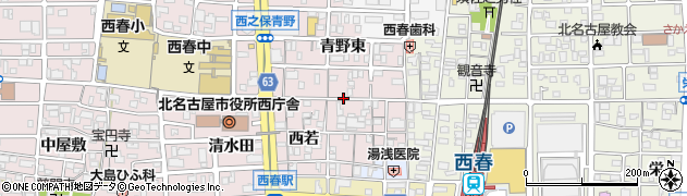 愛知県北名古屋市西之保（北若宮）周辺の地図