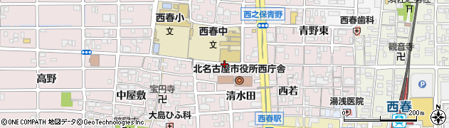 愛知県北名古屋市西之保（東出）周辺の地図