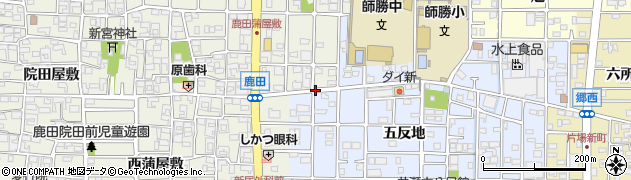愛知県北名古屋市鹿田北赤土周辺の地図