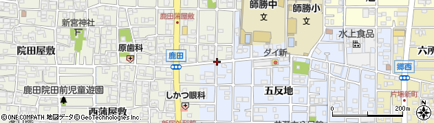 愛知県北名古屋市鹿田（北赤土）周辺の地図