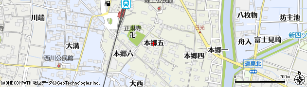 愛知県稲沢市祖父江町森上（本郷五）周辺の地図