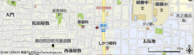 愛知県北名古屋市鹿田東蒲屋敷591周辺の地図