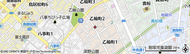 愛知県春日井市乙輪町2丁目周辺の地図