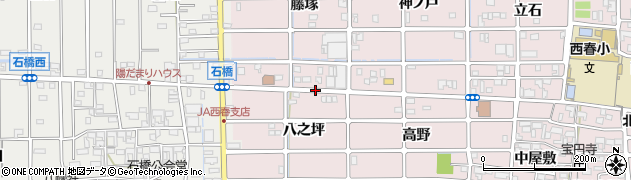 愛知県北名古屋市西之保（上八ノ坪）周辺の地図