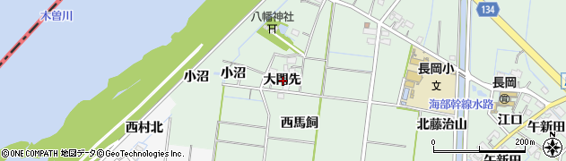 愛知県稲沢市祖父江町馬飼大門先周辺の地図