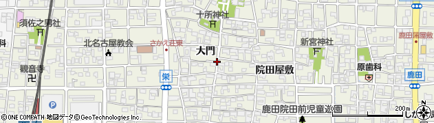 愛知県北名古屋市鹿田（大門）周辺の地図