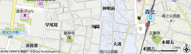 愛知県稲沢市祖父江町二俣（川端）周辺の地図