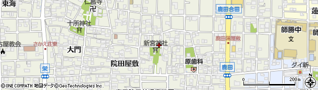 愛知県北名古屋市鹿田新宮境内附376周辺の地図