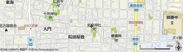 愛知県北名古屋市鹿田新宮境内附周辺の地図