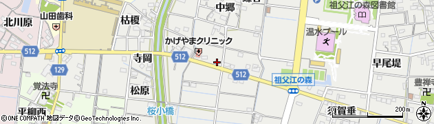 愛知県稲沢市祖父江町桜方善四跡周辺の地図