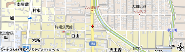 愛知県北名古屋市片場子新田周辺の地図
