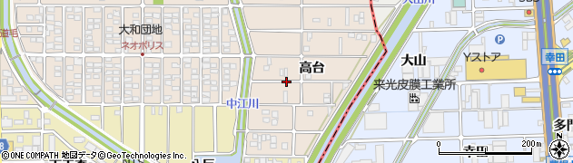 愛知県北名古屋市六ツ師（高台）周辺の地図