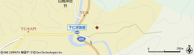 愛知県豊田市下仁木町周辺の地図