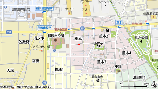 〒492-8261 愛知県稲沢市重本の地図