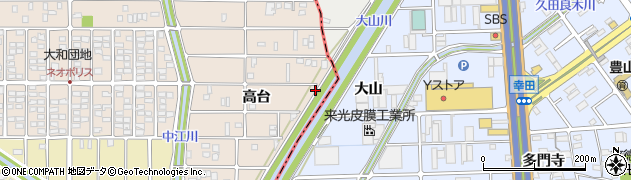 愛知県北名古屋市六ツ師塚坪周辺の地図