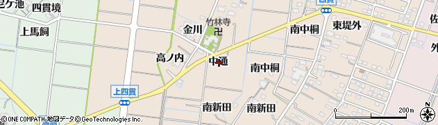 愛知県稲沢市祖父江町四貫中通周辺の地図