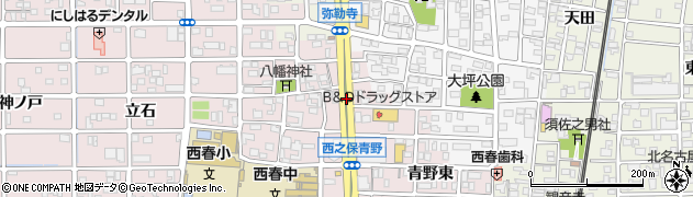 愛知県北名古屋市西之保南青野屋敷周辺の地図