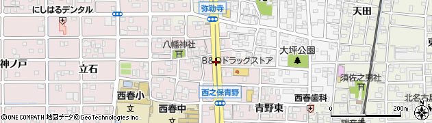 愛知県北名古屋市西之保（南青野屋敷）周辺の地図