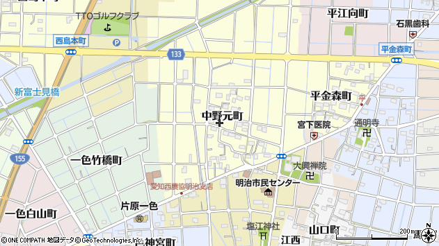 〒492-8392 愛知県稲沢市中野元町の地図