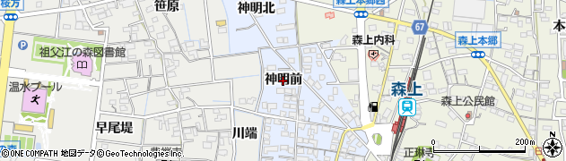 愛知県稲沢市祖父江町本甲（神明前）周辺の地図