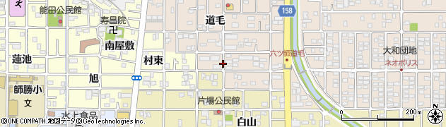 愛知県北名古屋市六ツ師（道毛）周辺の地図