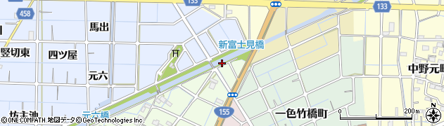 愛知県稲沢市片原一色町（西竹橋）周辺の地図
