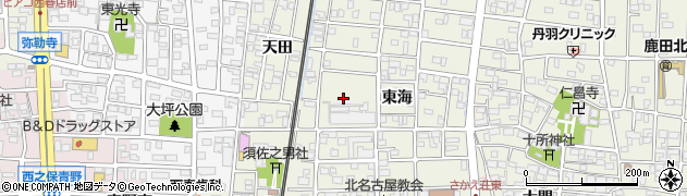 愛知県北名古屋市鹿田（中海道）周辺の地図