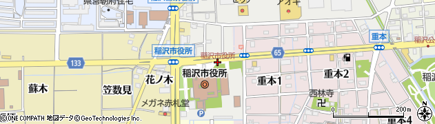稲沢市役所周辺の地図