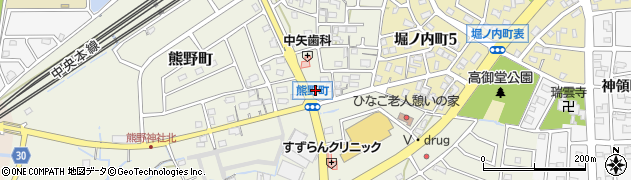 愛知県春日井市熊野町1970周辺の地図