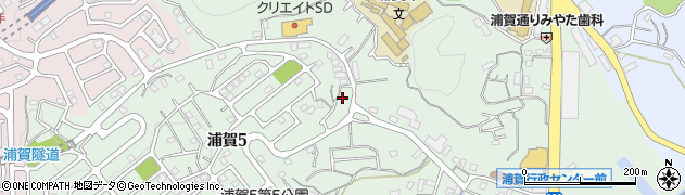 神奈川県横須賀市浦賀周辺の地図